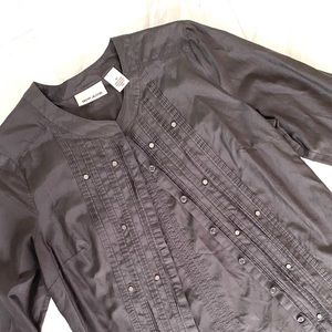 DKNY ladies M button up blouse grey
